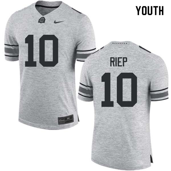 Ohio State Buckeyes Amir Riep Youth #10 Gray Authentic Stitched College Football Jersey